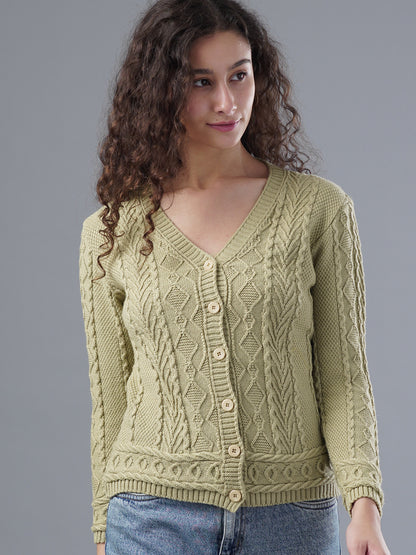 Virsa Intricate Cable Knit Cardigan