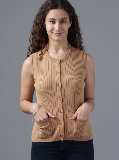 Virsa Ribbed Knit Vest cardigan