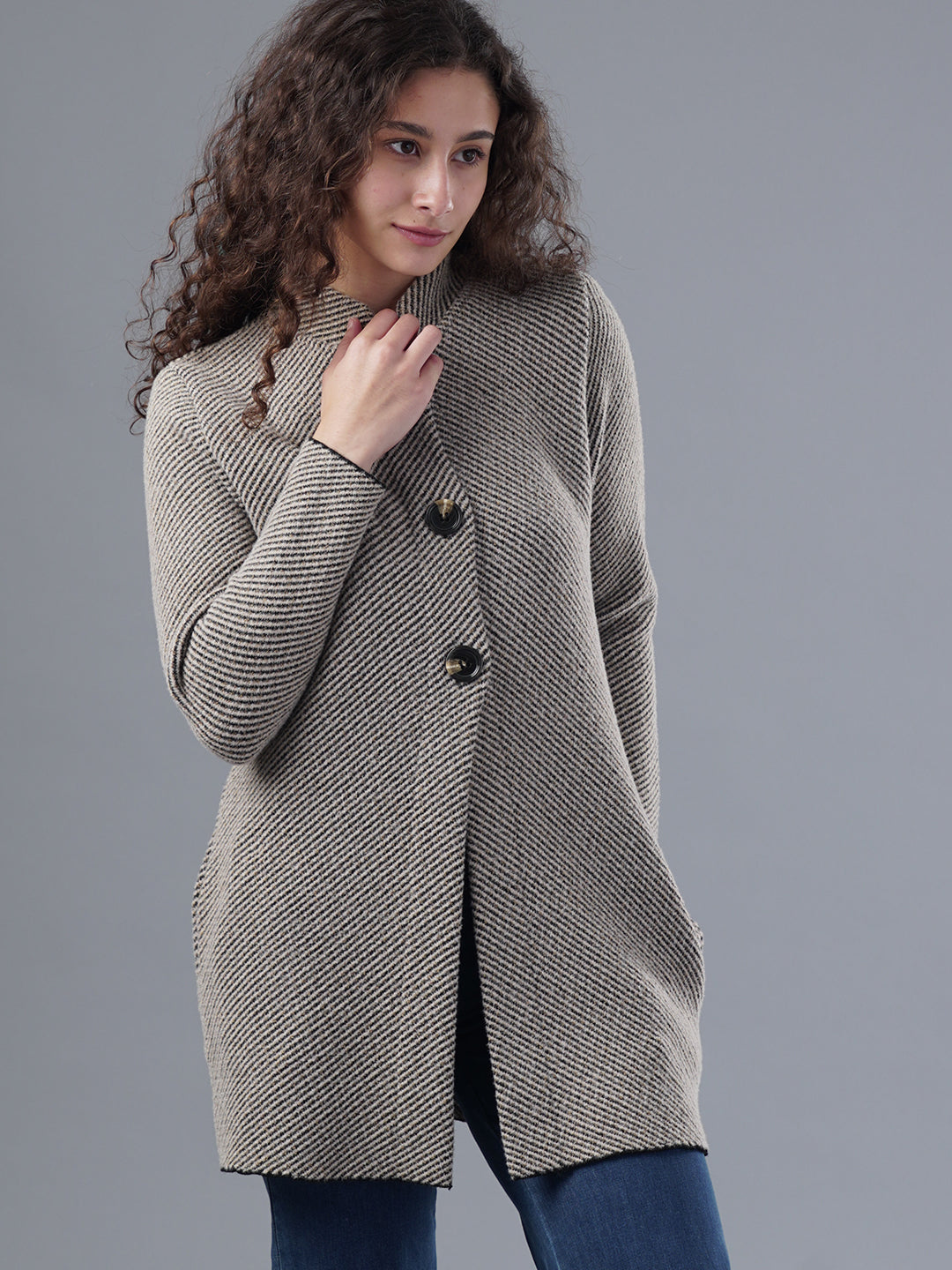 Virsa Textured Knit Longline Cardigan