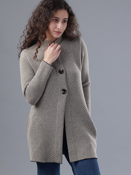 Virsa Textured Knit Longline Cardigan