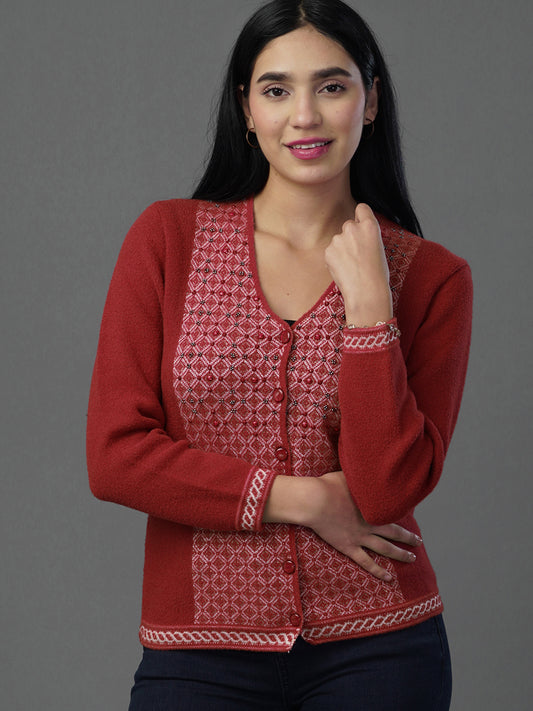 The Burgundy Bloom Jacquard Essential