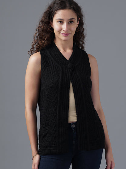 Virsa Chevron Knit Single-Button Vest