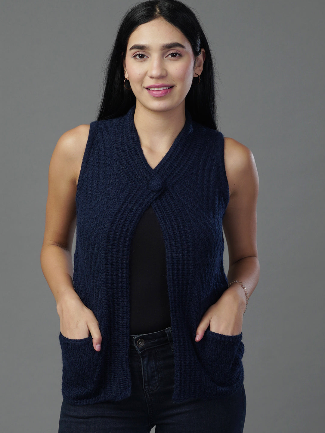 Nautical winter Sleeveless Cardigan