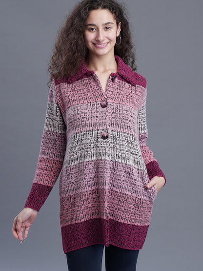 Jacquard Long Cardigan