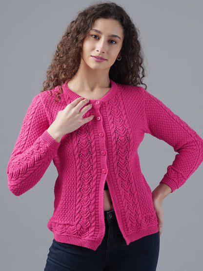 Virsa Textured Round Neck Cardigan