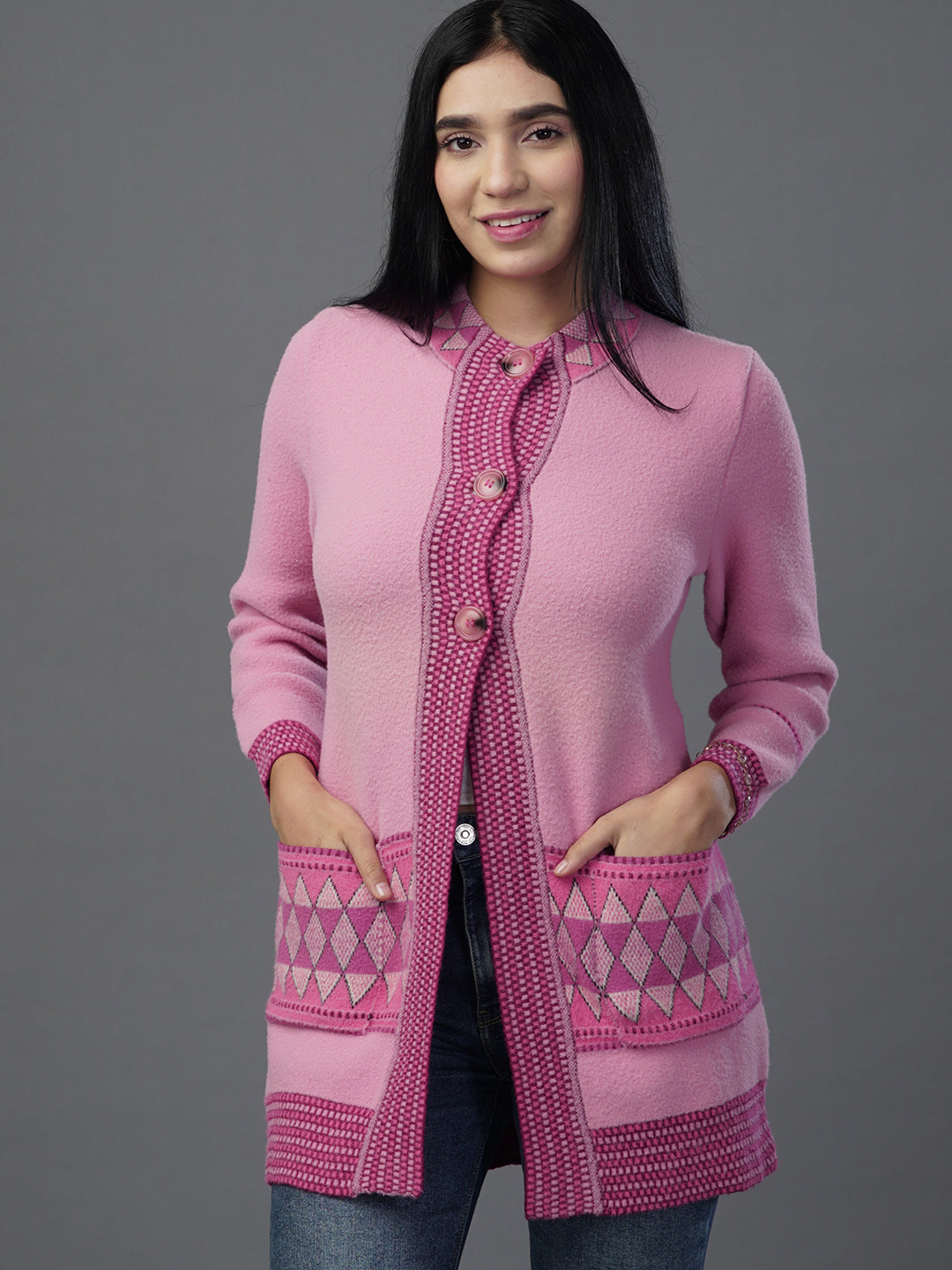 The Blushing Petal V-Neck Cardigan