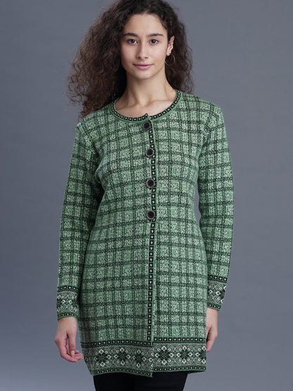 Emerald Echo Jacquard CARDIGAN