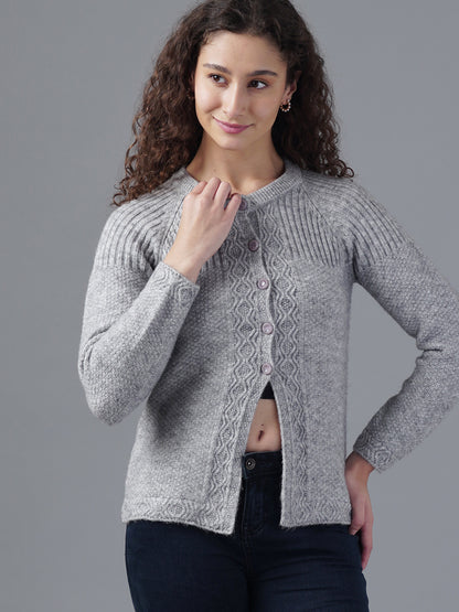 Virsa Ribbed Detail Knit Cardigan