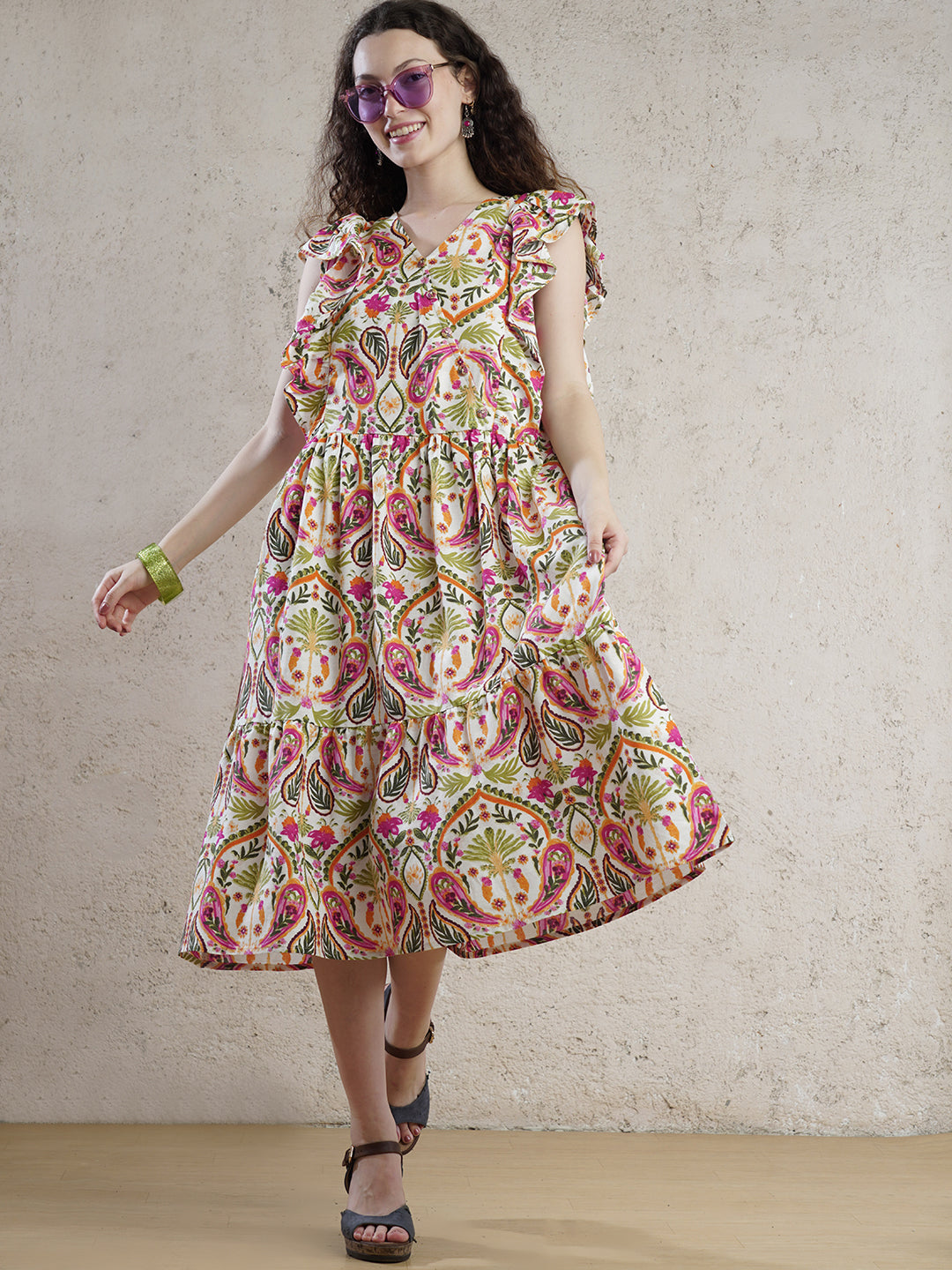 Havana Blossom Floral Midi Dress