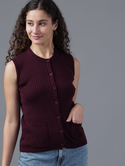 Virsa Ribbed Knit Vest cardigan