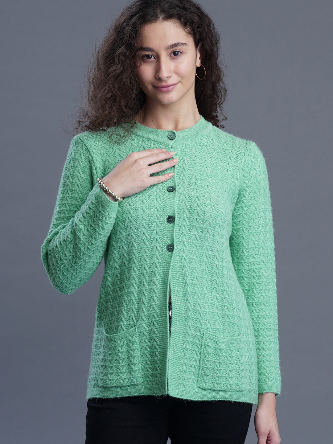 Snug Loop Round-Neck Cardigan