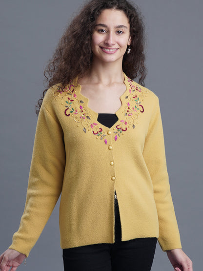  Velour Crest Jacquard Cardigan