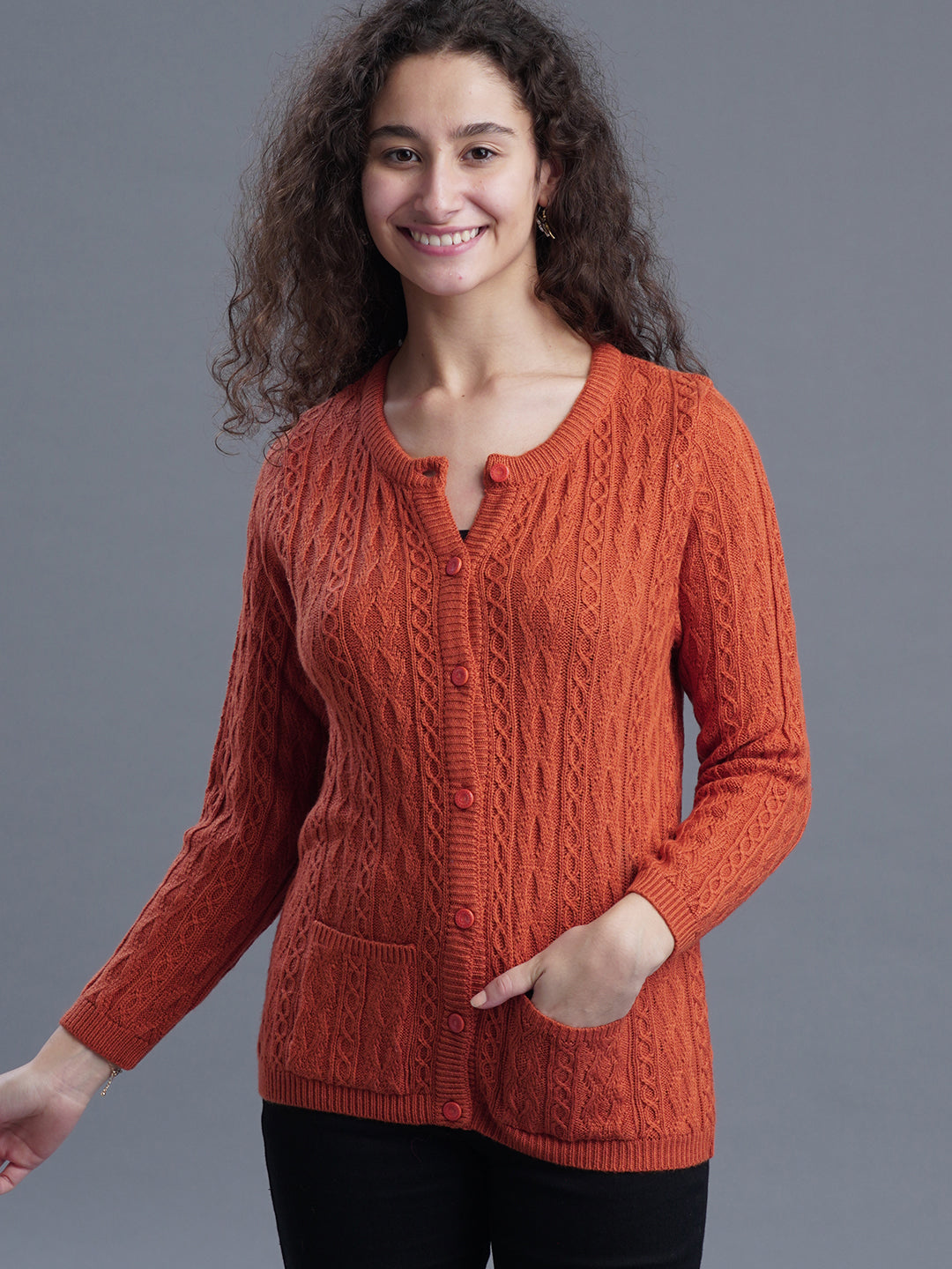  Misty Loop Round-Neck Cardigan