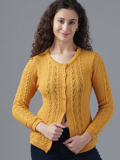 Virsa Textured Round Neck Cardigan