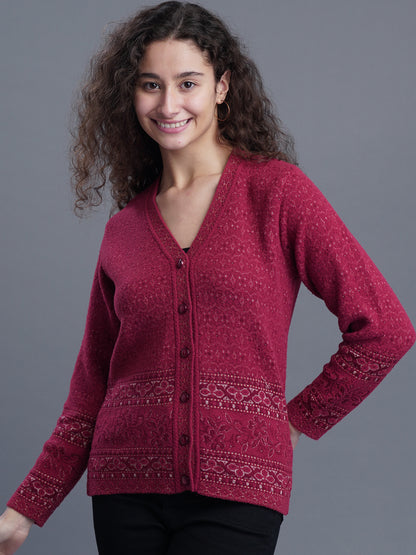  Premium Jacquard Wool Cardigan