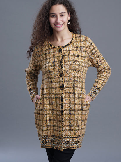 Emerald Echo Jacquard CARDIGAN