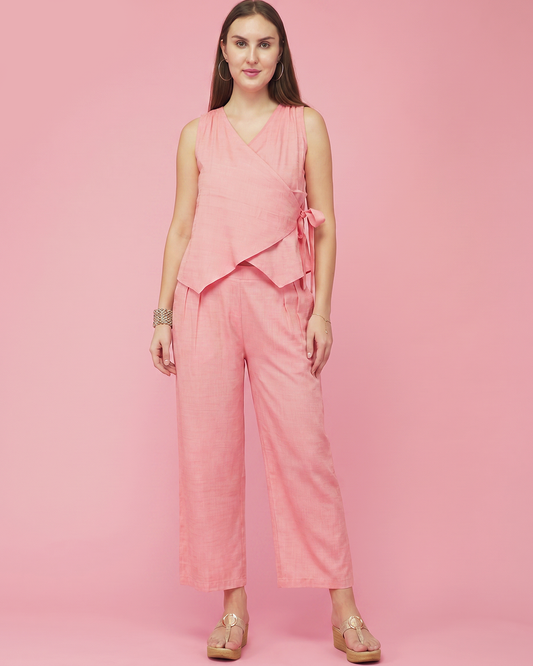 Rosé Wrap Co-Ord Ensemble