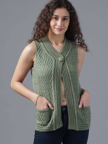 Virsa Chevron Knit Single-Button Vest