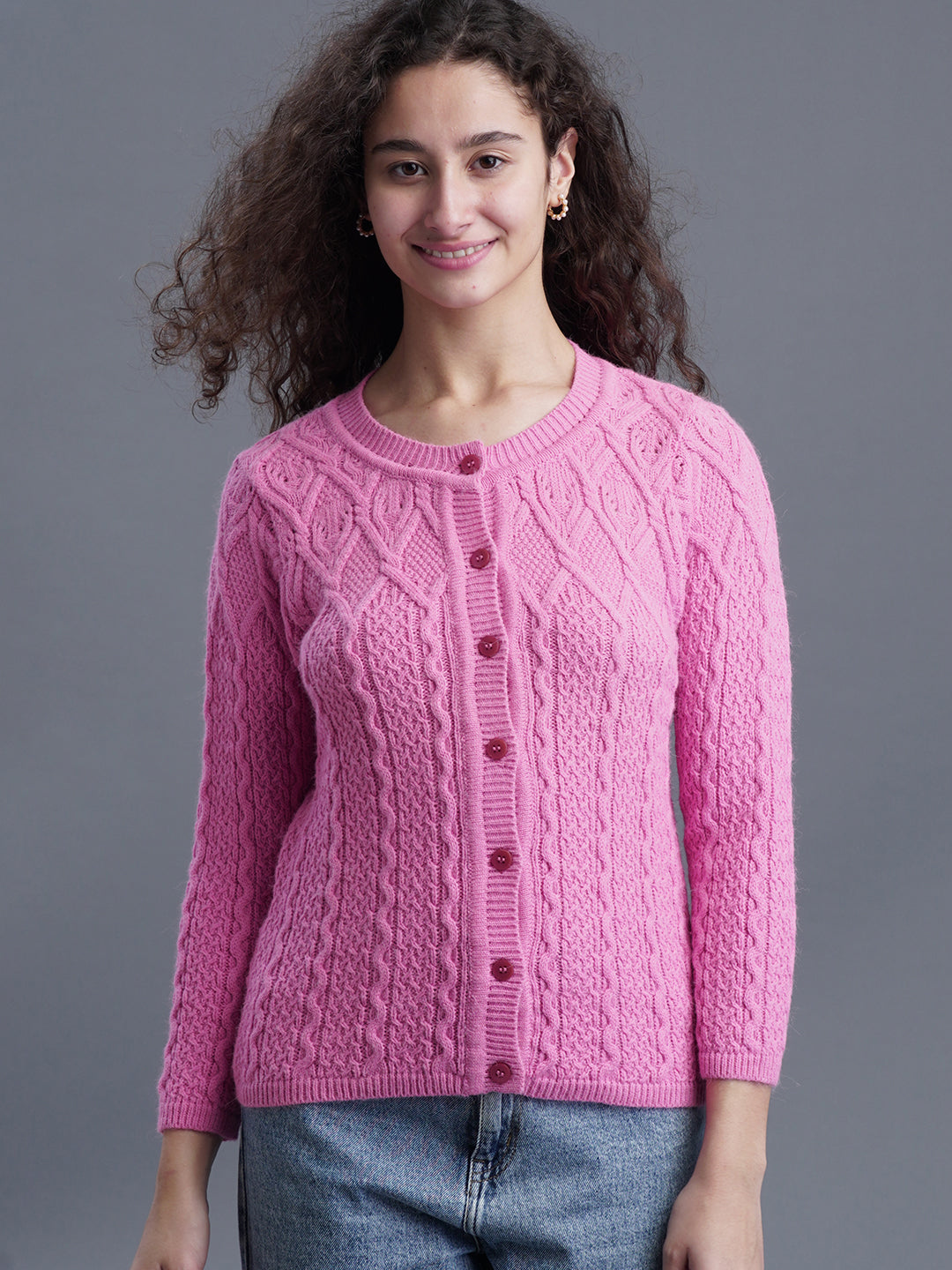 CozyCore Round-Neck Cardigan