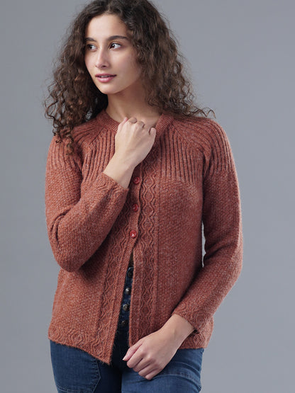 Virsa Ribbed Detail Knit Cardigan