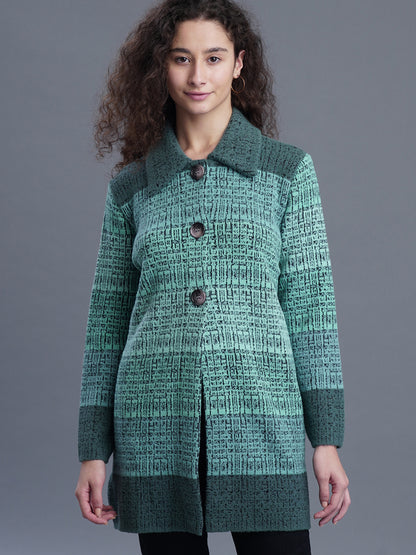 Jacquard Long Cardigan
