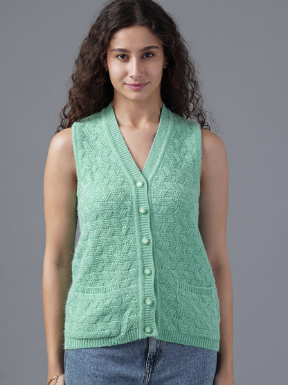 Virsa Heritage Chevron Knit Vest Cardigan