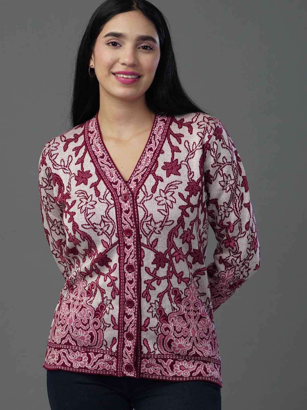 Virsa Elegant Party Wear Jacquard Cardigan