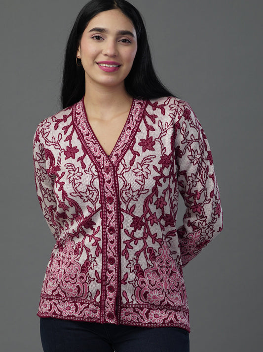 Virsa Elegant Party Wear Jacquard Cardigan