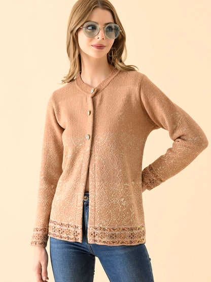 Textured Knit Casual Cardigan