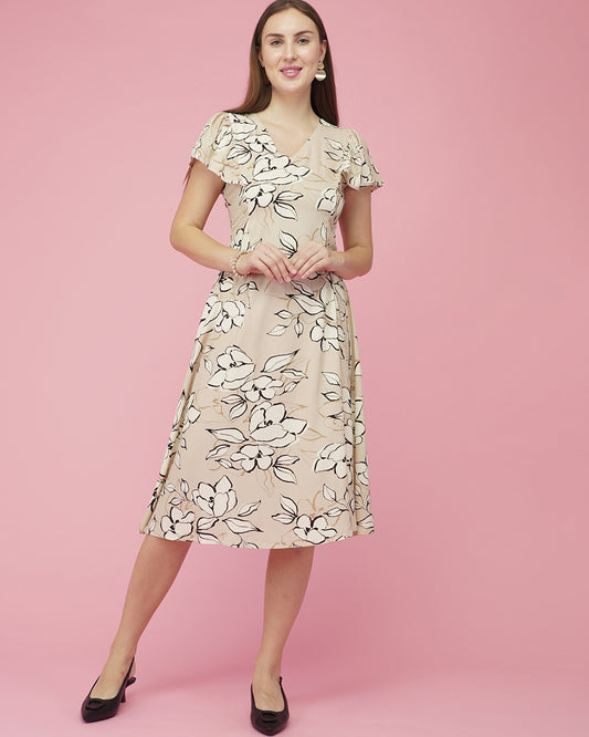 Ivory Bloom Sketch Dress