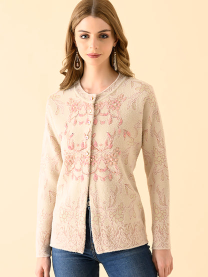 Classic Embroidered Buttoned Cardigan