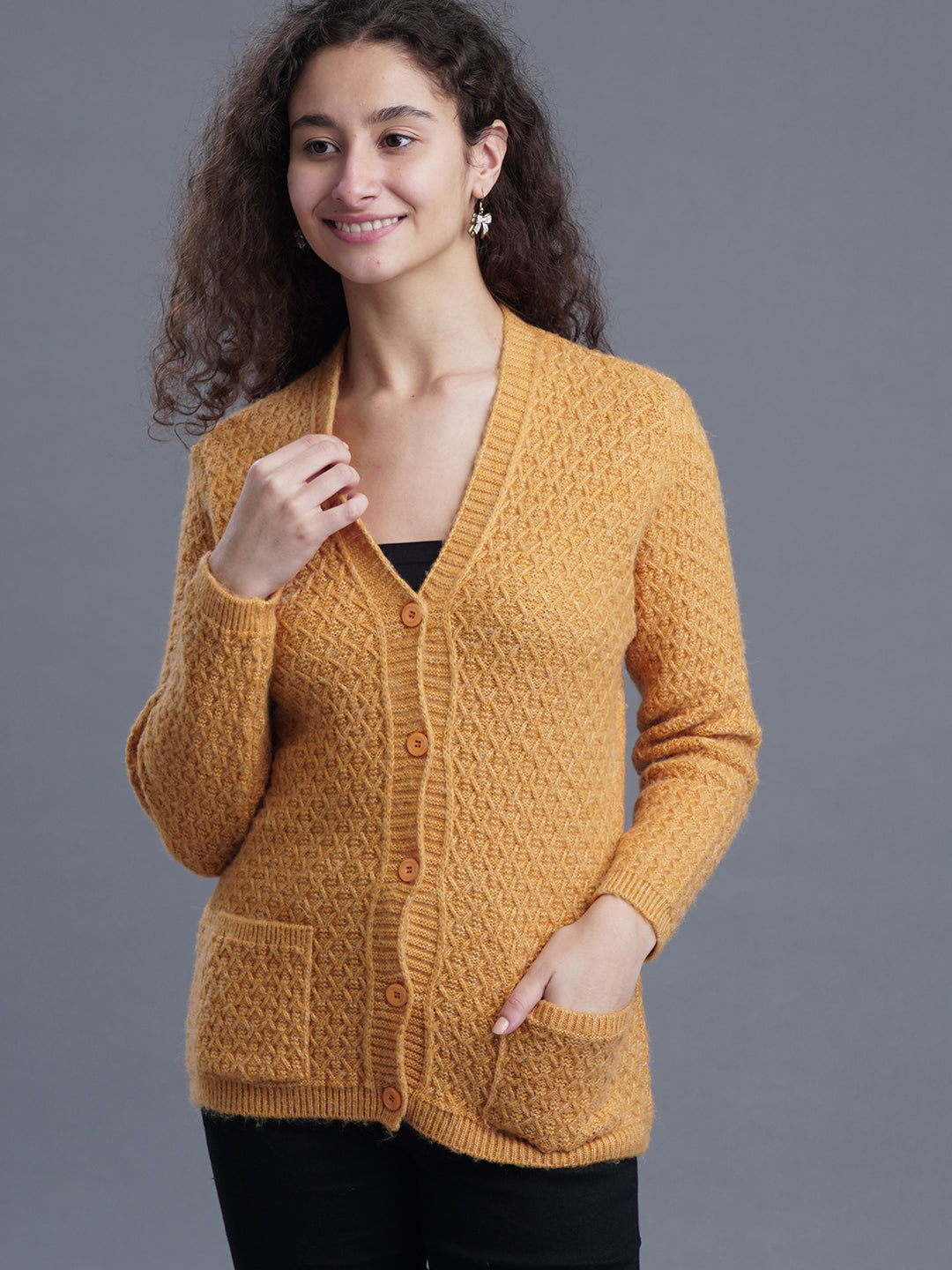 Golden Ember V-Neck CARDIGAN