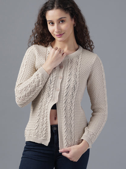 Virsa Textured Round Neck Cardigan