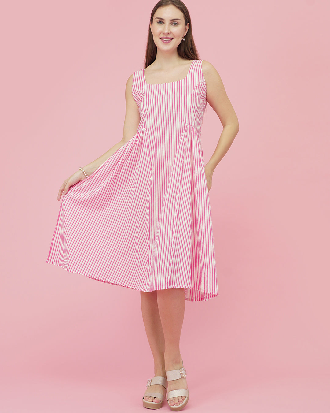 Candy Stripe Swing Dress