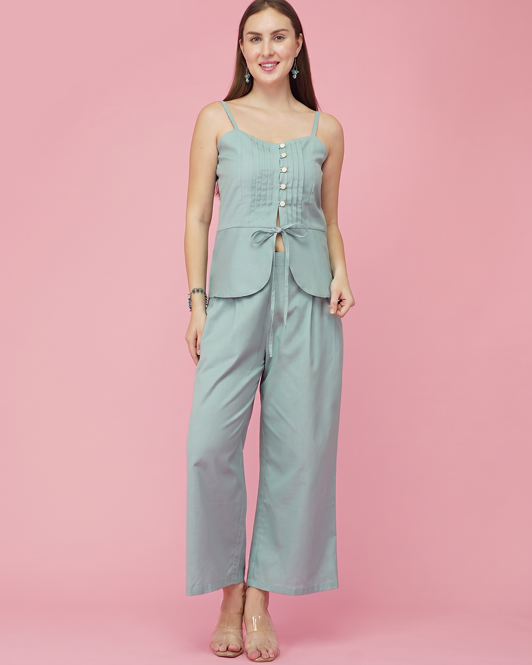 Aqua Poise Buttoned Co-Ord