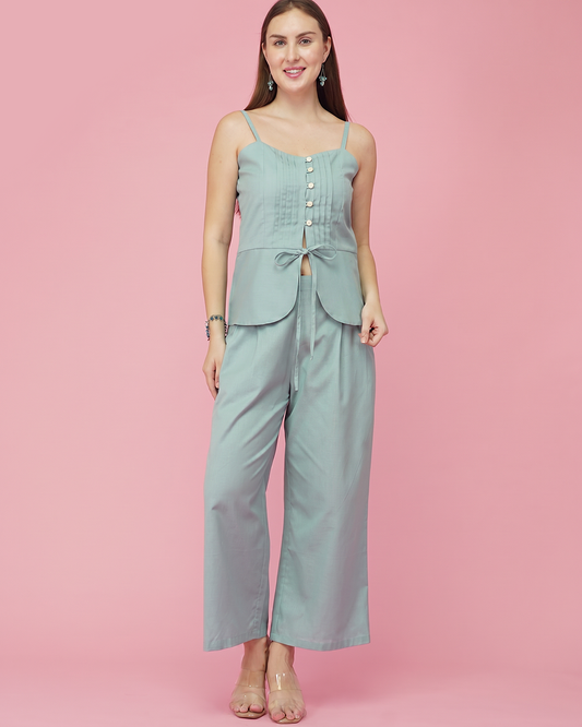 Aqua Poise Buttoned Co-Ord