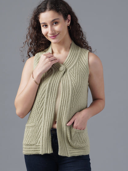 Virsa Chevron Knit Single-Button Vest