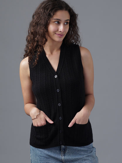 Virsa Shawl Collar Knit Vest cardigan