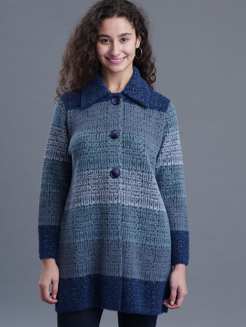 Jacquard Long Cardigan – Virsa Online