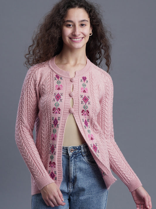  LunaKnit Round-Neck Cardigan