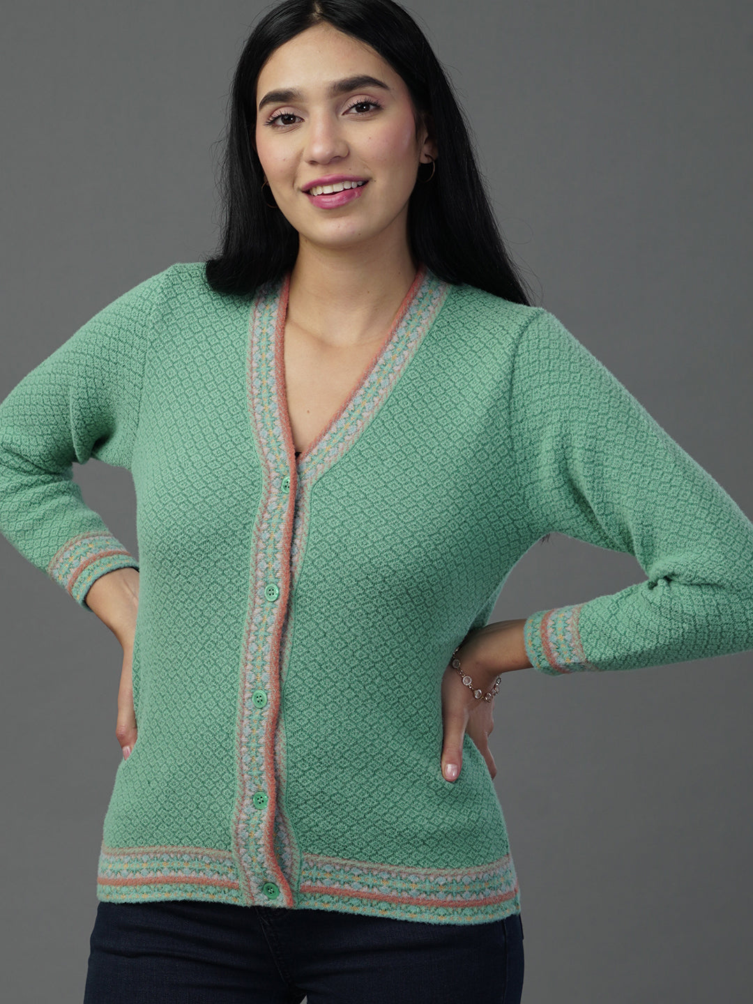 The Gilded Forest Jacquard V-Neck