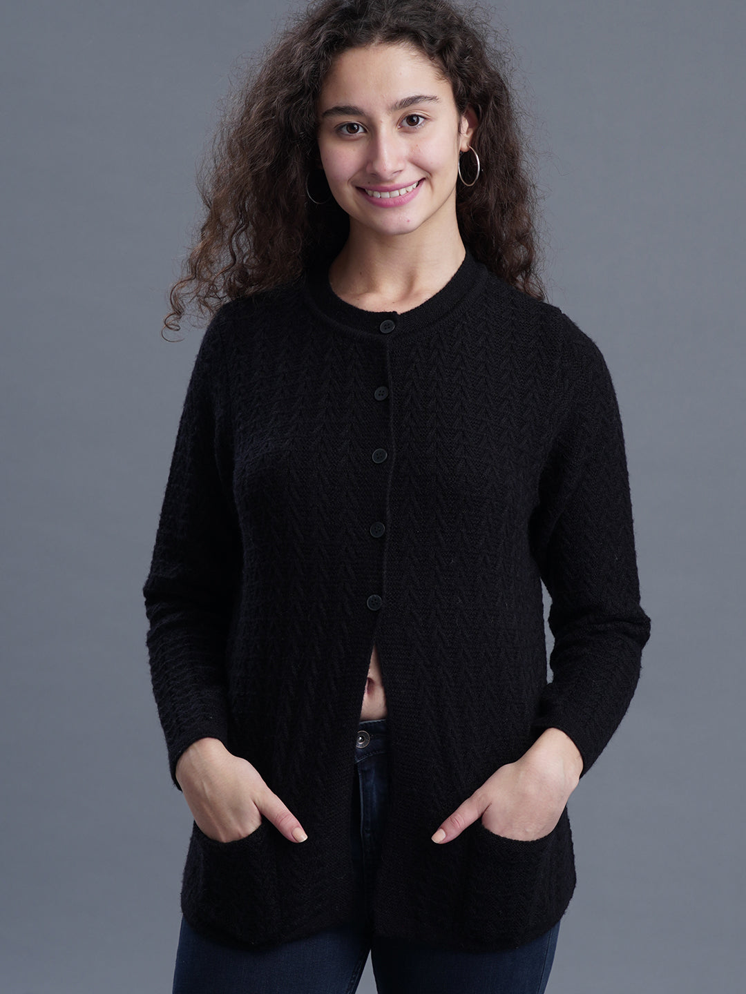 Snug Loop Round-Neck Cardigan
