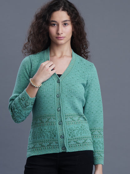  Premium Jacquard Wool Cardigan