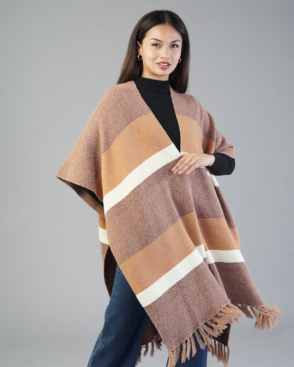 Marlowe Striped Poncho