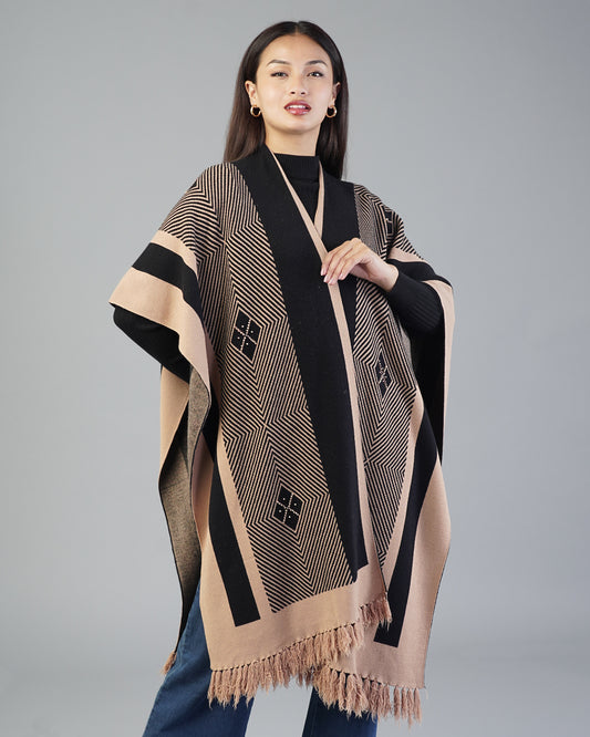 Odette Jacquard Poncho
