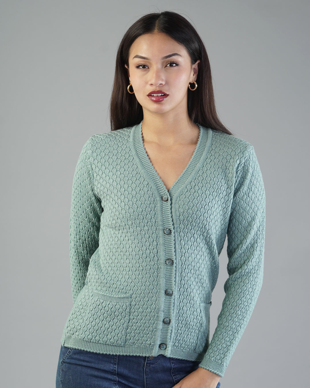 Violet V-Neck Knit Cardigan