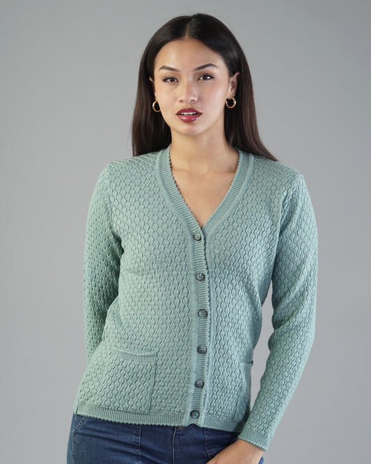 Violet V-Neck Knit Cardigan