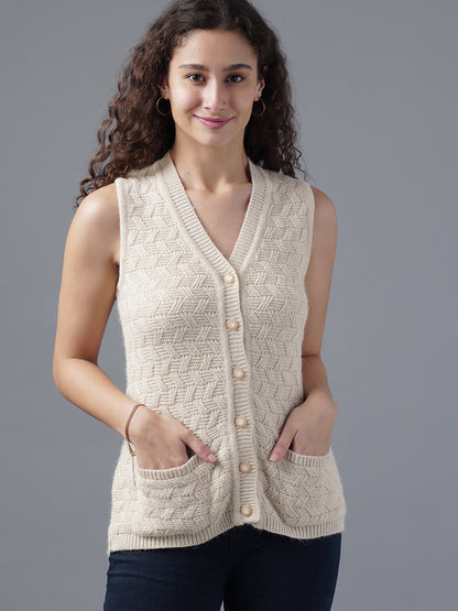Virsa Heritage Chevron Knit Vest Cardigan