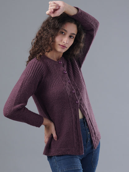 Virsa Ribbed Detail Knit Cardigan