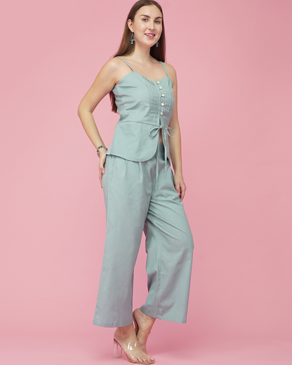 Aqua Poise Buttoned Co-Ord